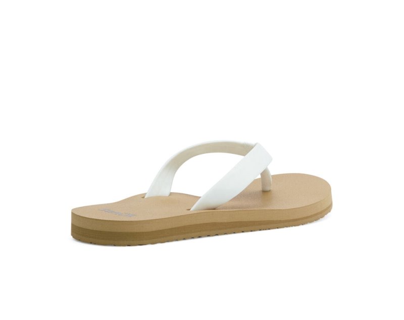 Sanuk Ashland St Vegan Women's Flip Flops White / Brown | Canada 185PJJ